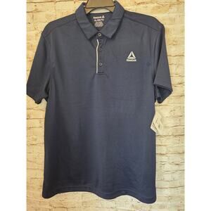 Reebok Mens Polo Top Size XL NWT Blue 3/4 Button Up